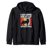 I Like Coffee and My Cat Maybe 3 People Vintage Siamese Cat Sweat à Capuche