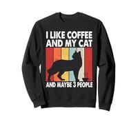 I Like Coffee and My Cat Maybe 3 People Vintage Siamese Cat Sweatshirt