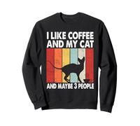 I Like Coffee and My Cat Maybe 3 People Vintage Sphynx Cat Sweatshirt
