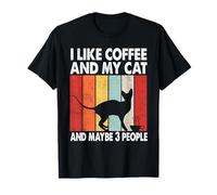 I Like Coffee and My Cat Maybe 3 People Vintage Sphynx Cat T-Shirt
