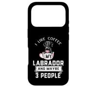 I Like Coffee My Black Labrador Retriever Dog Maybe 3 People Coque pour iPhone 17 Pro
