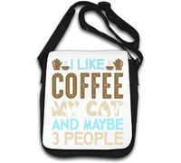 I Like Coffee My Cat And Maybe 3 People Sac à bandoulière Blanc