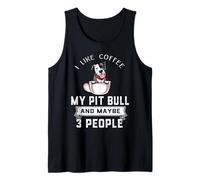 I Like Coffee My Pit Bull Dog Maybe 3 People Dogs Lover Débardeur