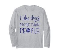 I Like Dogs More Than People Funny Sarcastique Vintage Retro Manche Longue
