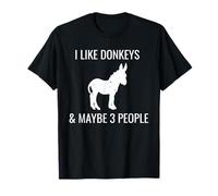 I Like Donkeys & Maybe 3 People Funny Horse Riding T-Shirt