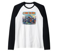 I Like 'Em Big 4X4 Monster Truck Manche Raglan