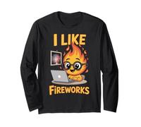 I Like Fireworks Funny Office Humour Fire Cartoon Manche Longue