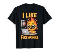 I Like Fireworks Funny Office Humour Fire Cartoon T-Shirt