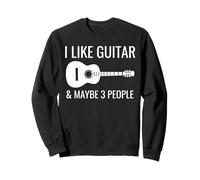 I Like Guitar & Maybe 3 People Funny Music Introverti Guitare Sweatshirt