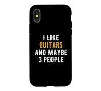 I Like Guitars and Maybe 3 People Fan De Guitare Guitariste Coque pour iPhone X/XS