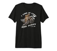 I Like It Loud & Dirty Motocross Quote T-Shirt Haut de Gamme