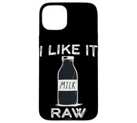 I Like it raw Funny Milk Raw Milk Blague Dairy Health Organic Coque pour iPhone 15 Plus