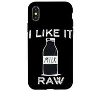 I Like it raw Funny Milk Raw Milk Blague Dairy Health Organic Coque pour iPhone X/XS