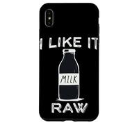 I Like it raw Funny Milk Raw Milk Blague Dairy Health Organic Coque pour iPhone XS Max