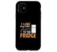 I LIKE long walks TO THE FRIDGE Funny Foodie Humor Coque pour iPhone 11