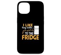 I LIKE long walks TO THE FRIDGE Funny Foodie Humor Coque pour iPhone 13