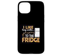 I LIKE long walks TO THE FRIDGE Funny Foodie Humor Coque pour iPhone 15 Plus