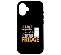 I LIKE long walks TO THE FRIDGE Funny Foodie Humor Coque pour iPhone 16