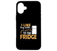 I LIKE long walks TO THE FRIDGE Funny Foodie Humor Coque pour iPhone 16 Plus