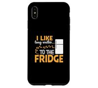 I LIKE long walks TO THE FRIDGE Funny Foodie Humor Coque pour iPhone XS Max