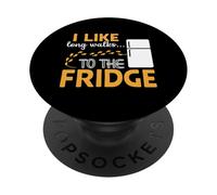 I LIKE long walks TO THE FRIDGE Funny Foodie Humor PopSockets PopGrip Adhésif