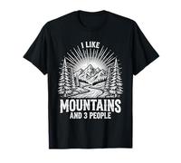 I Like Mountains and 3 People Mountain Climbing Hiker Randonnée T-Shirt