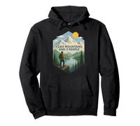 I Like Mountains and 3 People Mountain Randonnée Camping Nature Sweat à Capuche