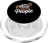 I Like Music More Than People Fan introverti - PopSockets PopGrip pour MagSafe
