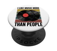 I Like Music More Than People PopSockets PopGrip Adhésif