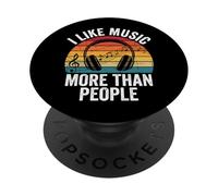 I Like Music More Than People PopSockets PopGrip Adhésif