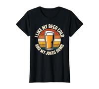 I Like My Beer Cold and My Jokes Dumb Buveur - T-Shirt Graphique avec Valeur