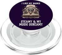 I Like My Books Steamy & My Music Screamy Spicy Dark Romance PopSockets PopGrip pour MagSafe