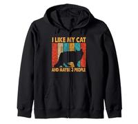 I Like My Cat & Maybe 3 People Vintage Siberian Cat Kitten Sweat à Capuche