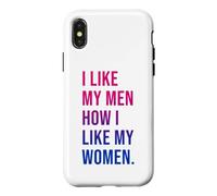 I Like My Men How I Like My Women Bisexual Pride Bi Pride Coque pour iPhone X/XS