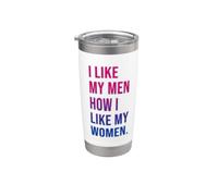 I Like My Men How I Like My Women Bisexual Pride Bi Pride Gobelet isotherme en acier inoxydable double paroi