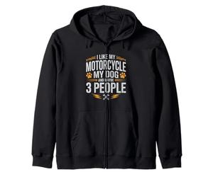 I Like My Motorcycle My Dog and Maybe 3People Motard drôle Sweat à Capuche