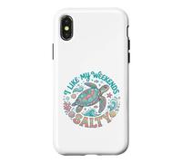 I Like My Weekends Salty Sea Turtle Beach Lover Coque pour iPhone X/XS
