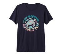 I Like My Weekends Salty Sea Turtle Beach Lover T-Shirt Haut de Gamme