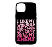I Like My Worship Music Loud So I Can't Hear My Enemy Coque pour iPhone 15 Plus