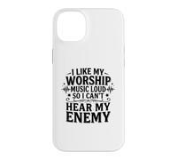I Like My Worship Music Loud So I Can't Hear My Enemy Faith Coque pour iPhone 14 Plus