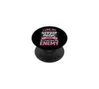 I Like My Worship Music Loud So I Can't Hear My Enemy PopSockets PopGrip Adhésif