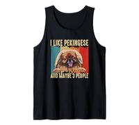 I Like Pekingese & Maybe 3 People Retro Vintage Introverti Débardeur