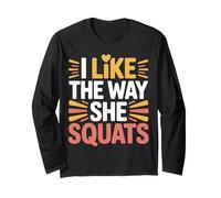 I Like The Way She Squats Gym Couple Husband Wife - Manche Longue