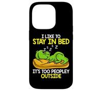 I Like to Stay in Bed It’s Too Peopley Outside, Dinosaur Coque pour iPhone 14 Pro