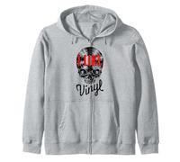 I Like Vinyl Lover Vintage Record Collector Gothic Skull Sweat à Capuche
