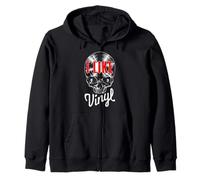 I Like Vinyl Lover Vintage Record Collector Gothic Skull Sweat à Capuche