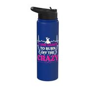 I Line Dance To Burn Off The Crazy Funny Line Dancing Stainless Steel Insulated Water Bottle