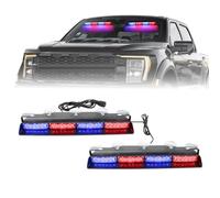 I LITTON Barre lumineuse stroboscopique à DEL de 42,8 cm avec support, 2 en 1 pour pare-brise arrière/avant de voiture pour camion, camionnette, camionnette (rouge bleu)