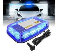 I LITTON Gyrophare LED Lampe Barre Lumineuse Clignotante stroboscopique à LED, lumière stroboscopique d’Avertissement LED pour Les camions Pelle à Neige Rampe Gyrophare LED de Sécurité, Bleu
