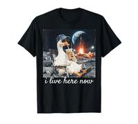 I Live Here Now Funny Goose Artemis II Back to The Moon T-Shirt
